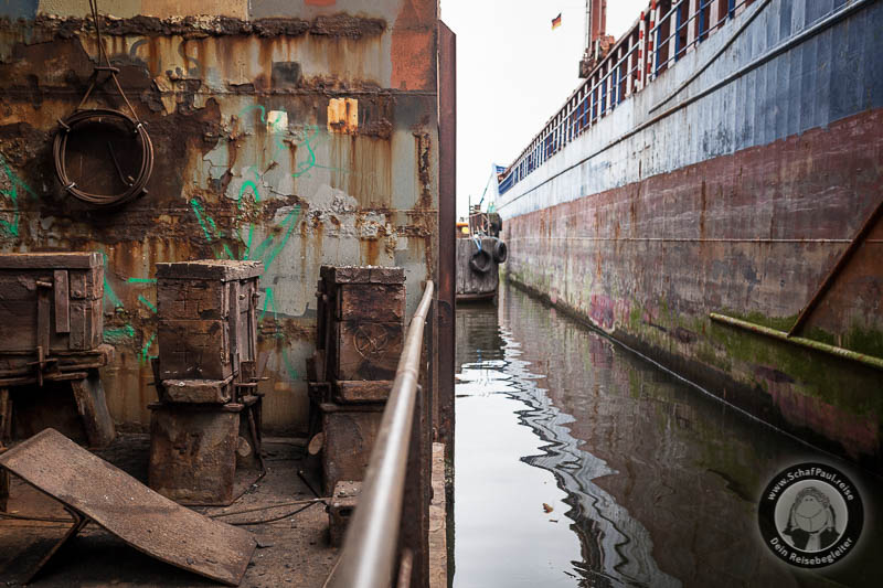 Wasserkanäle wie in Venedig auf der Bredo-Werft in Bremerhaven