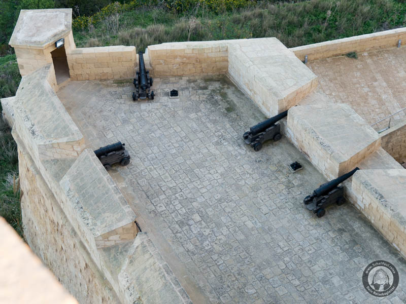 Blick auf den Verteidigungsbereich der Zitadelle von Victoria (Rabat)