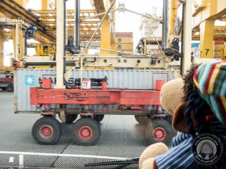 Containerlifter in Aktion im Seehafen von Bremerhaven