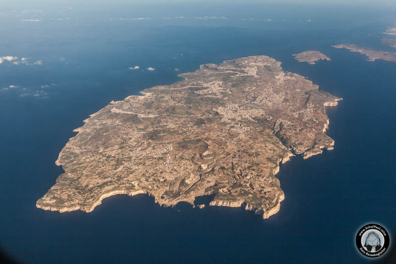 Gozo (Maltesisches Archipel) aus der Luft gesehen